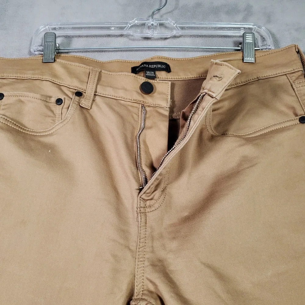 Banana Republic Pants Men 34x30 Tan Stretch 5 Pocket Casual Classic Minimal Golf